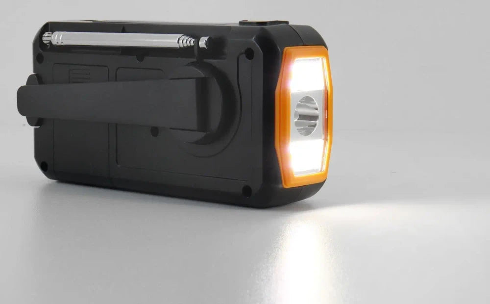 Solar Hand-Crank Emergency Radio with Flashlight and USB Charging