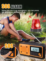 Solar Hand-Crank Emergency Radio with Flashlight and USB Charging