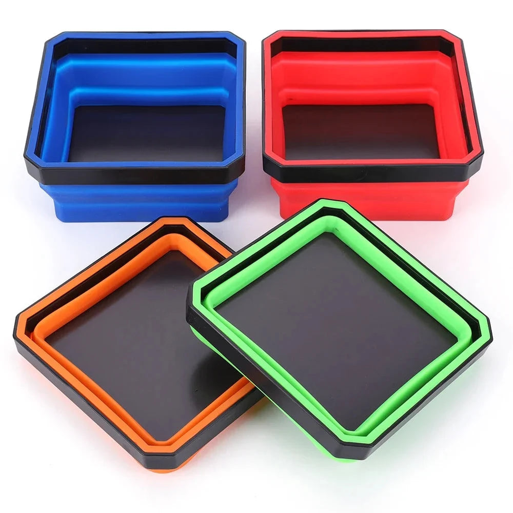 Collapsible Magnetic Screw Tray – Silicone, 5 Inch