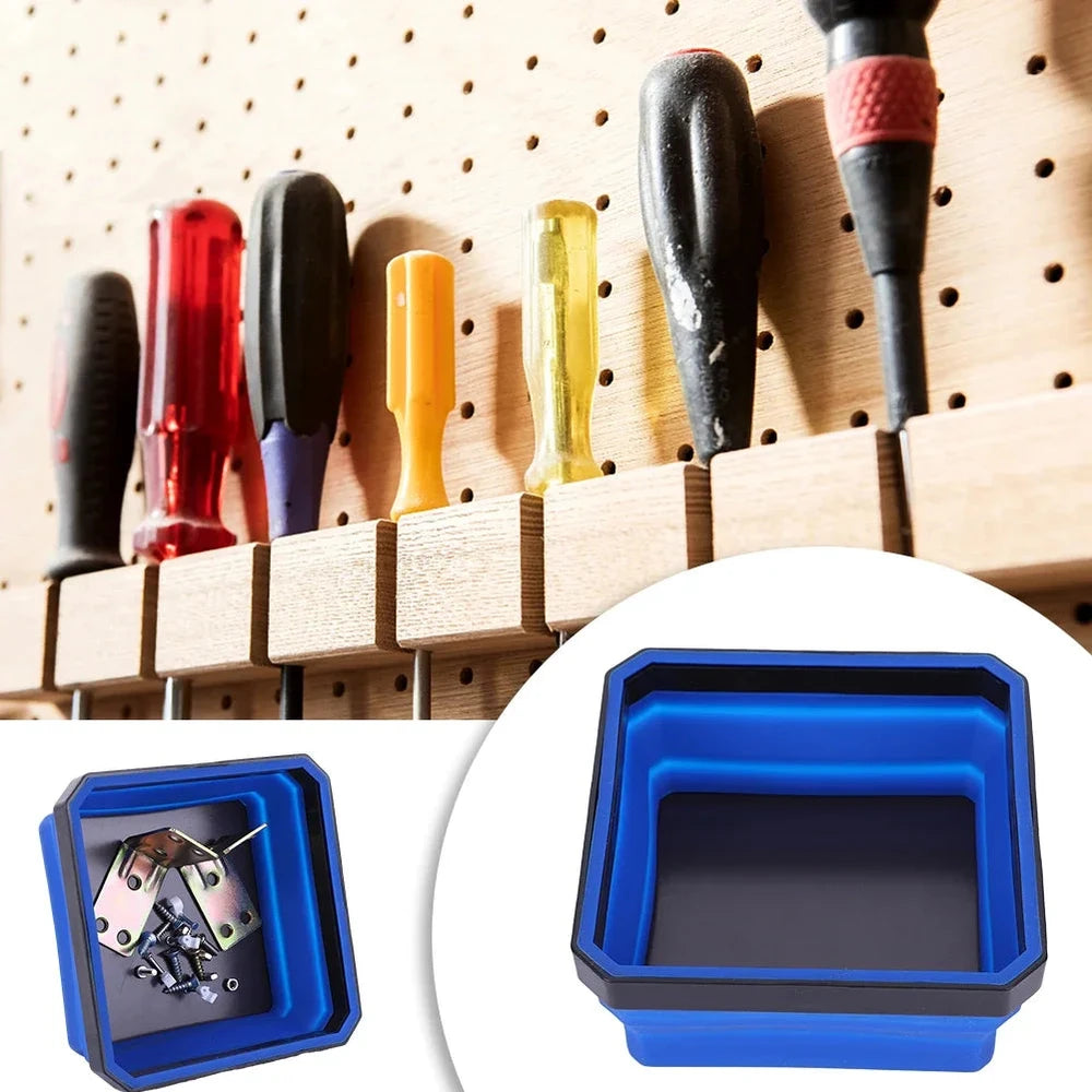 Collapsible Magnetic Screw Tray – Silicone, 5 Inch