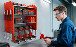 Wall-Mounted Power Tool Organizer with Pegboard and Hooks