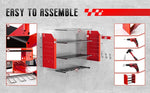 Wall-Mounted Power Tool Organizer with Pegboard and Hooks