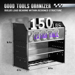 Wall-Mounted Power Tool Organizer with Pegboard and Hooks
