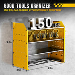 Wall-Mounted Power Tool Organizer with Pegboard and Hooks