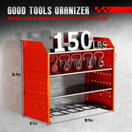 Wall-Mounted Power Tool Organizer with Pegboard and Hooks