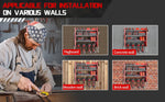 Wall-Mounted Power Tool Organizer with Pegboard and Hooks