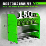 Wall-Mounted Power Tool Organizer with Pegboard and Hooks