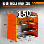 Wall-Mounted Power Tool Organizer with Pegboard and Hooks