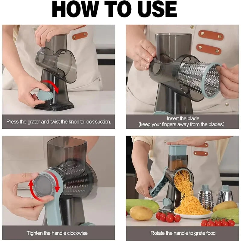 Rotary Cheese Grater – Stainless Steel, Multi-Purpose