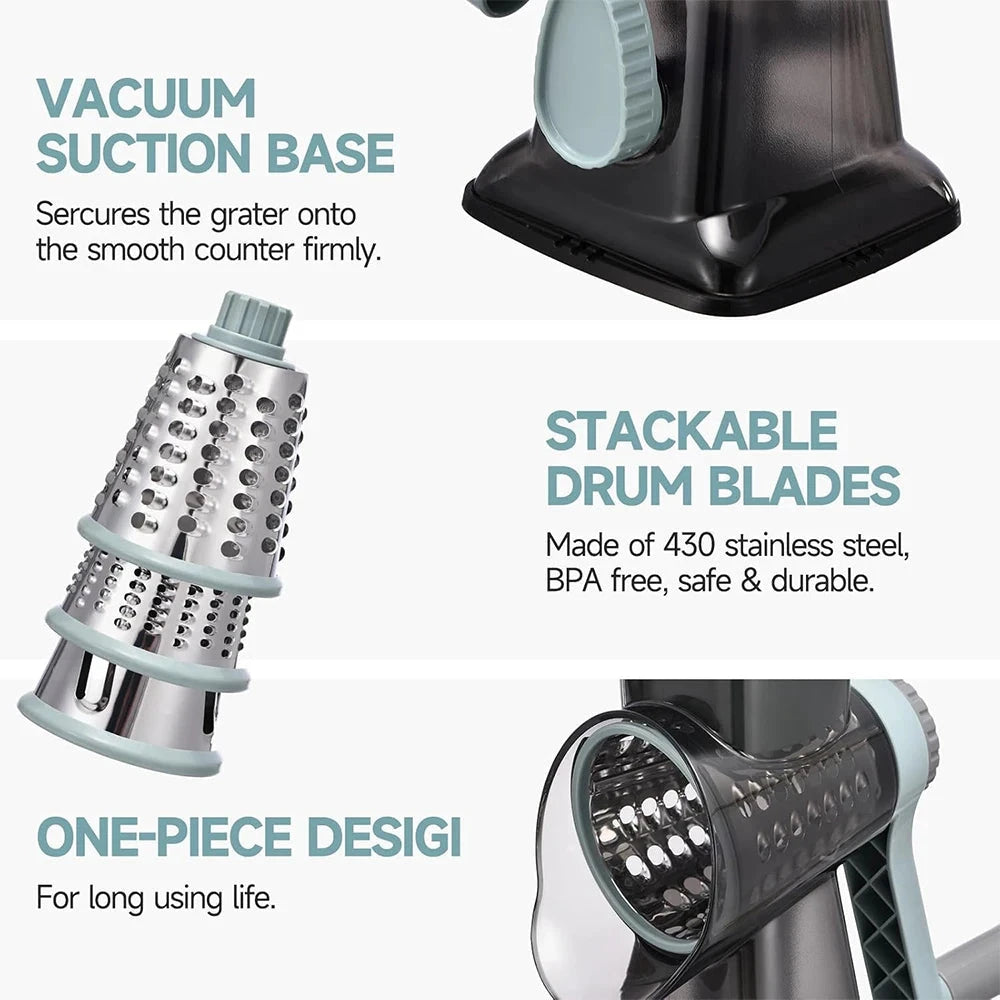 Rotary Cheese Grater – Stainless Steel, Multi-Purpose
