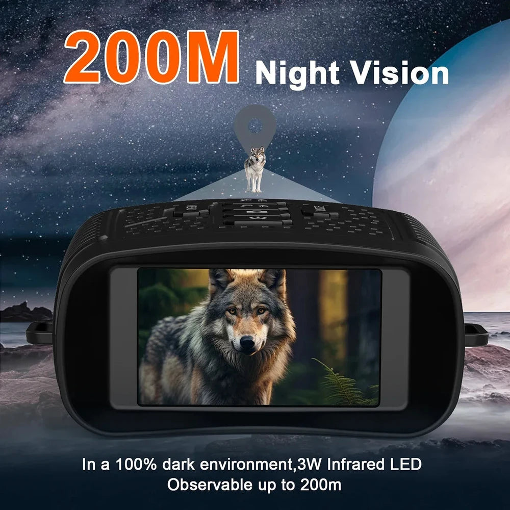 Night Vision Binoculars with Tactical Light – 2.5K, 6X Zoom, 2000mAh