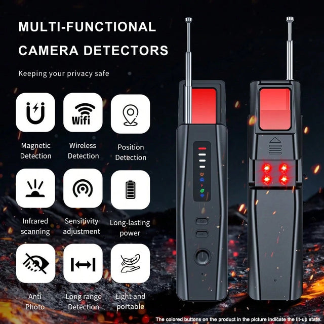 Hidden Camera Detector Anti-Spy Car GPS Tracker Listening Device Bug RF Wireless All Signal Scanner Gadget Security Protection