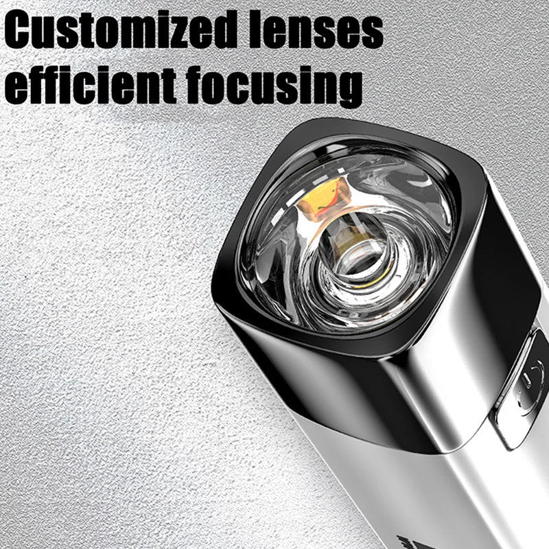 New 2 IN 1 Ultra Bright Tactical LED Flashlight Mini Torch Power Bank Outdoor Lighting 3 Modes With USB Charging Cable