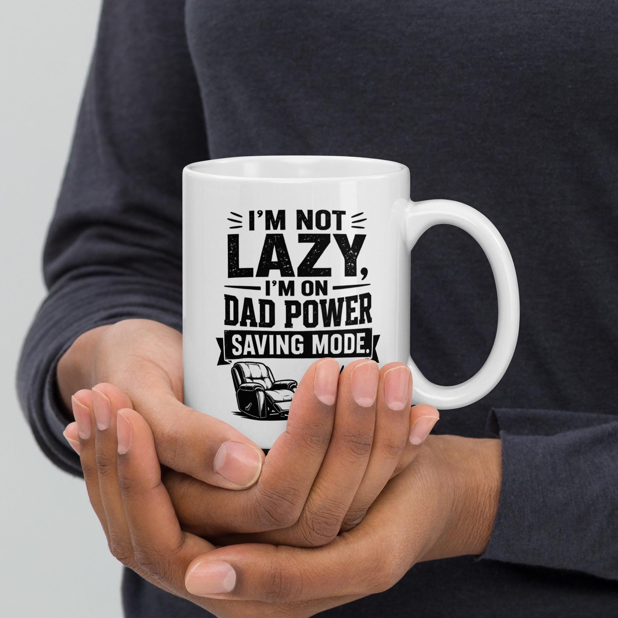 Dad Power Saving Mode - Funny Tired Dad Mug product image 5, showing the mug design and product mockup.