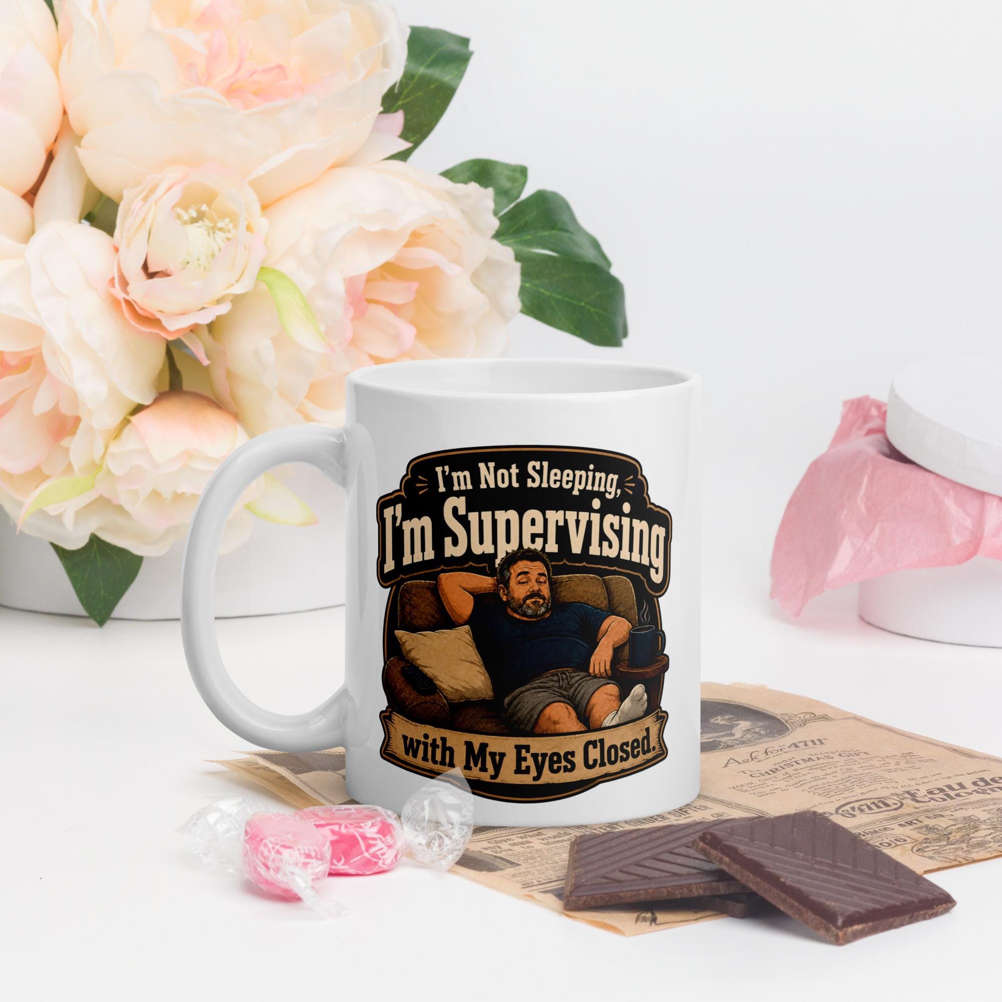 I'm Not Sleeping, I'm Supervising - Funny Dad Nap Mug product image 10, showing the mug design and product mockup.