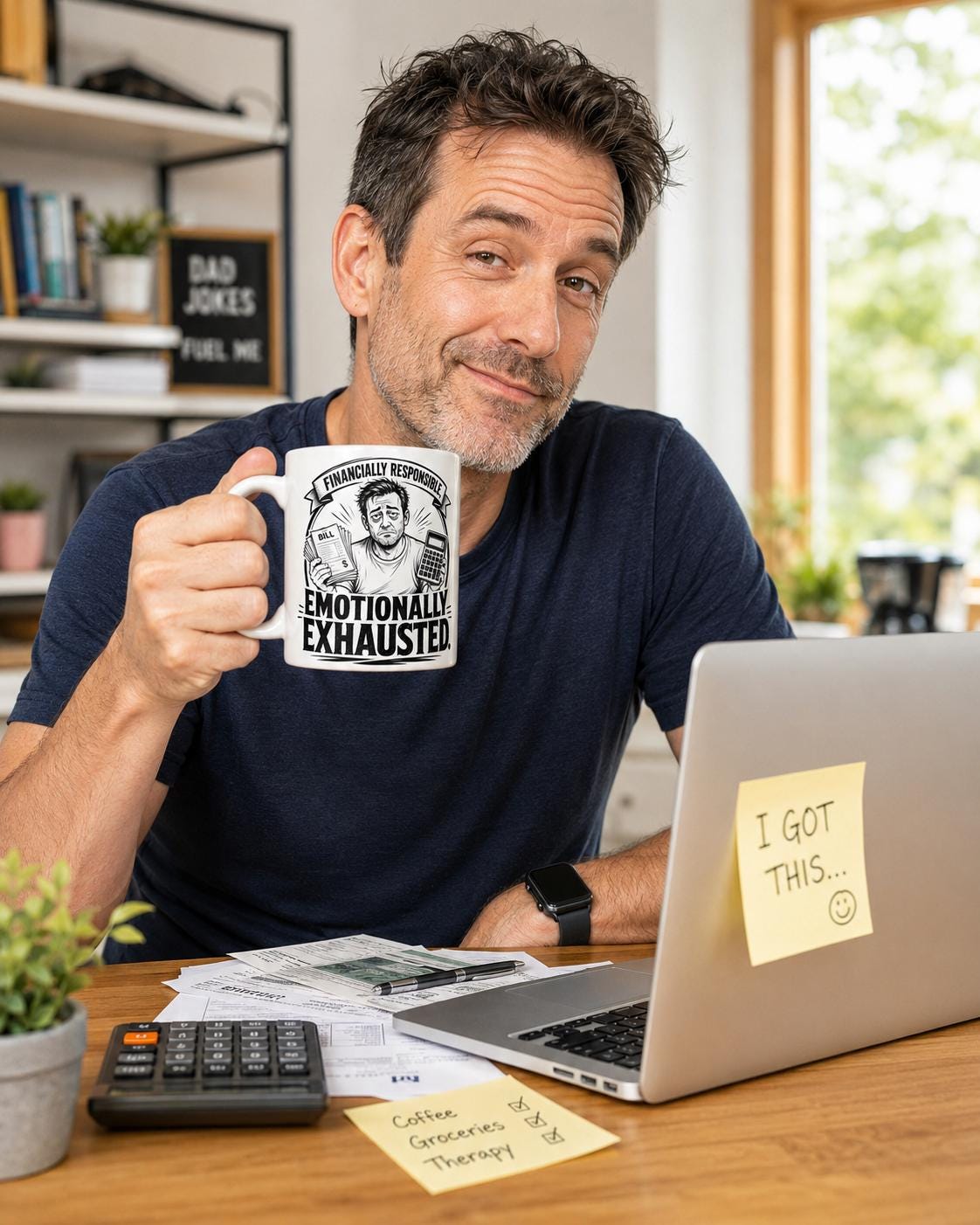 Financially Responsible Emotionally Exhausted - Funny Dad Mug product image 1, showing the mug design and product mockup.