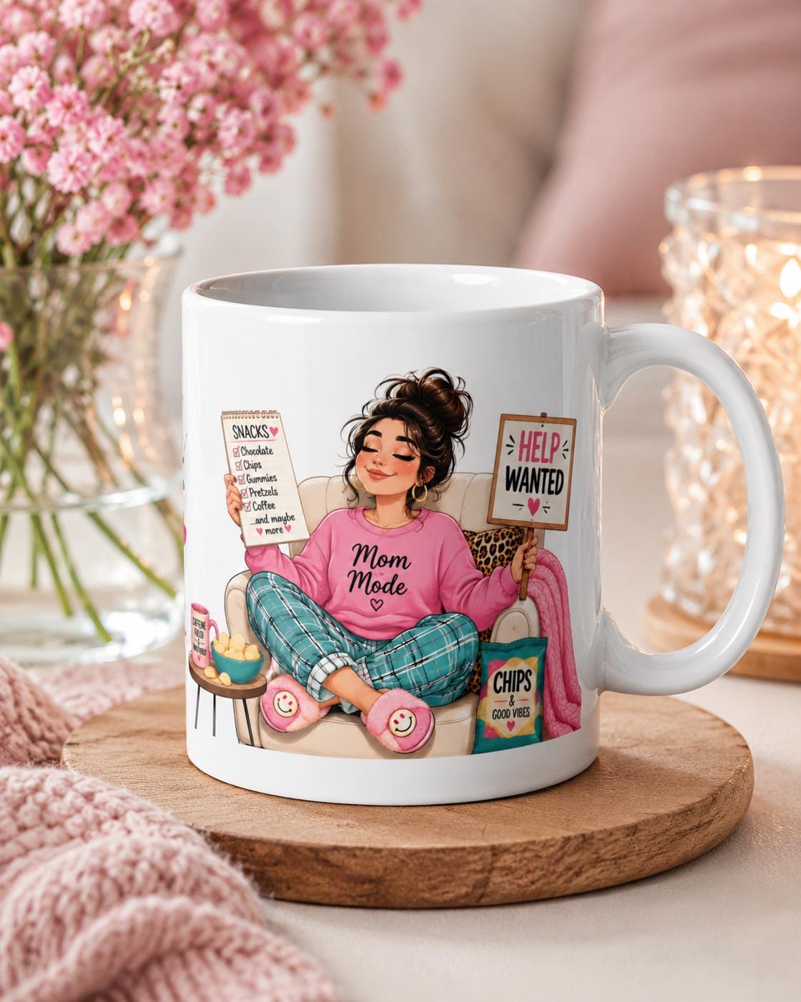 Tired Mom Coffee Cup - Funny Mom Life Mug product image 3, showing the mug design and product mockup.