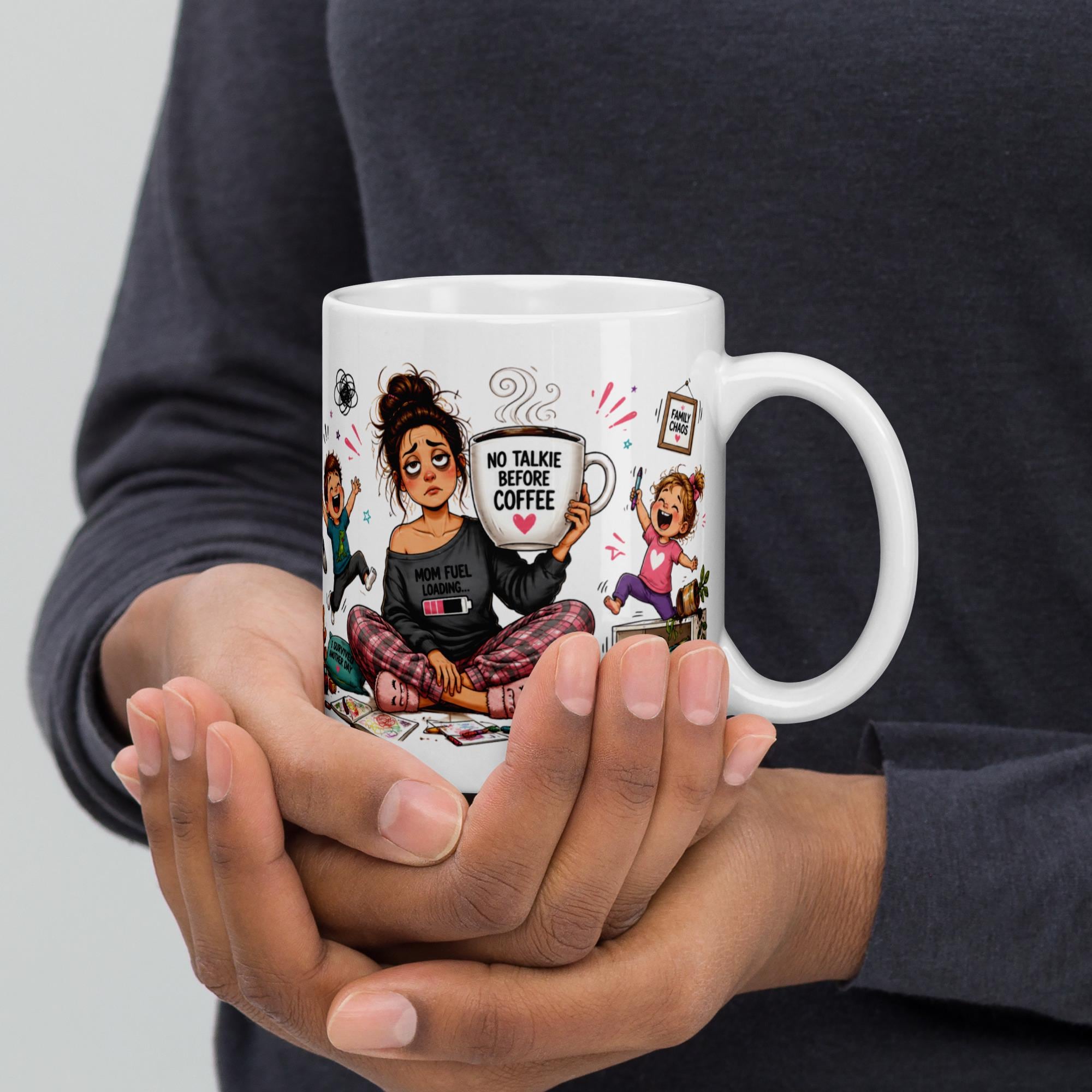Running on Coffee and the Nerve of These Children - Funny Mom Mug product image 8, showing the mug design and product mockup.