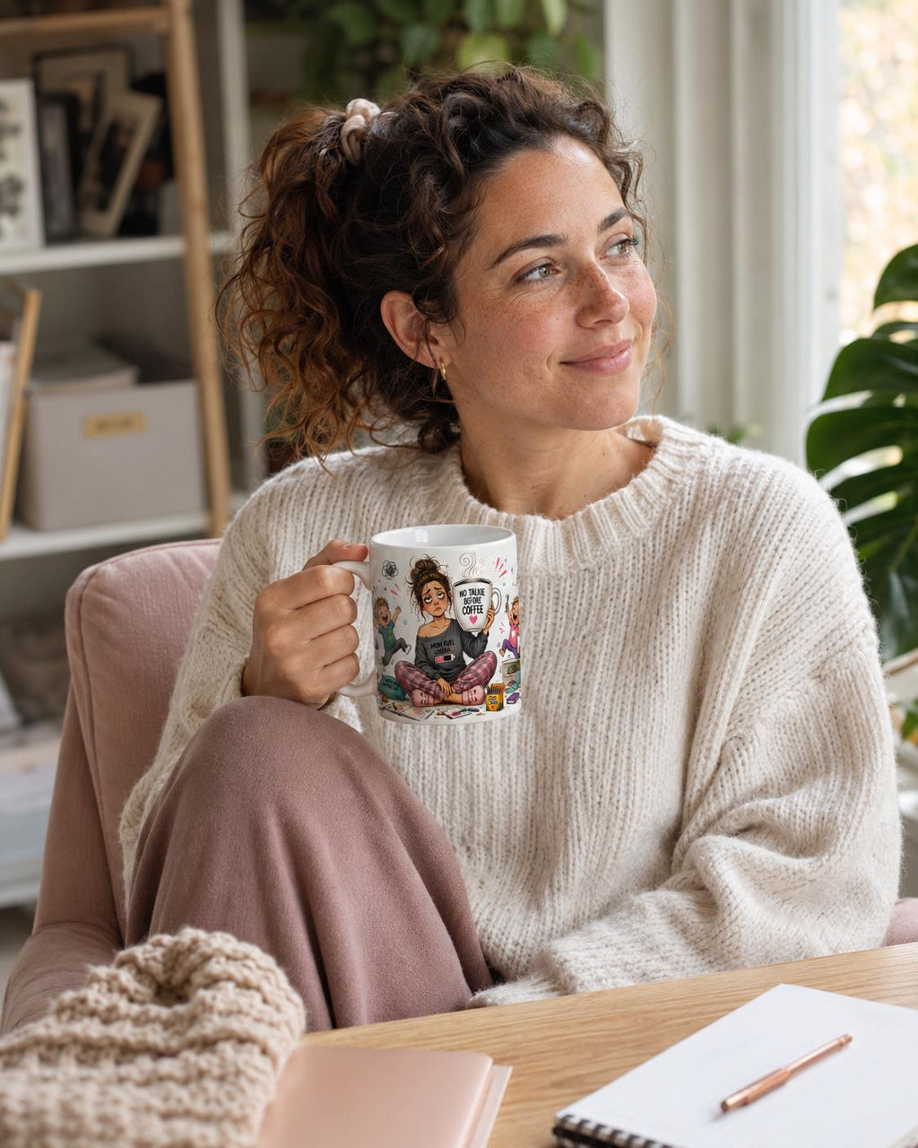 Running on Coffee and the Nerve of These Children - Funny Mom Mug product image 1, showing the mug design and product mockup.