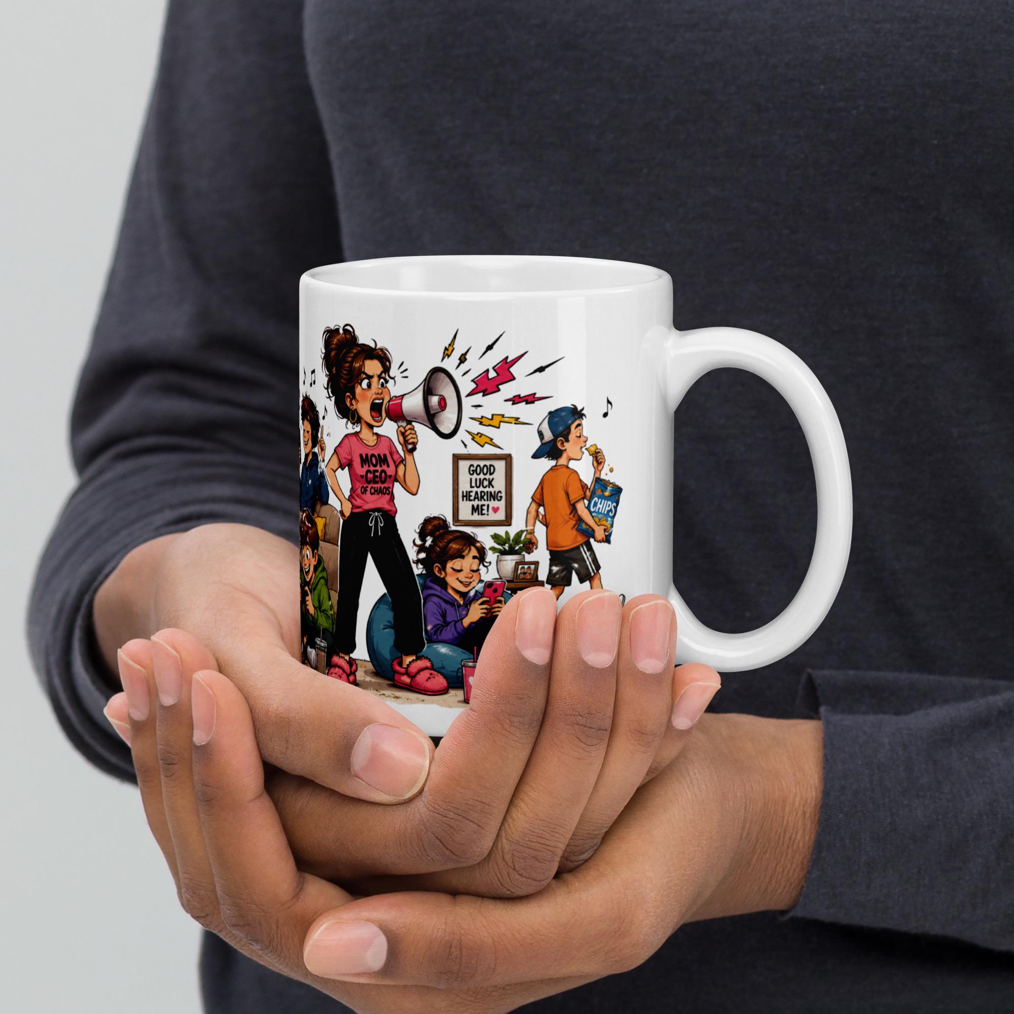 I'm Not Yelling, This Is Mom Surround Sound - Funny Mom Mug product image 8, showing the mug design and product mockup.