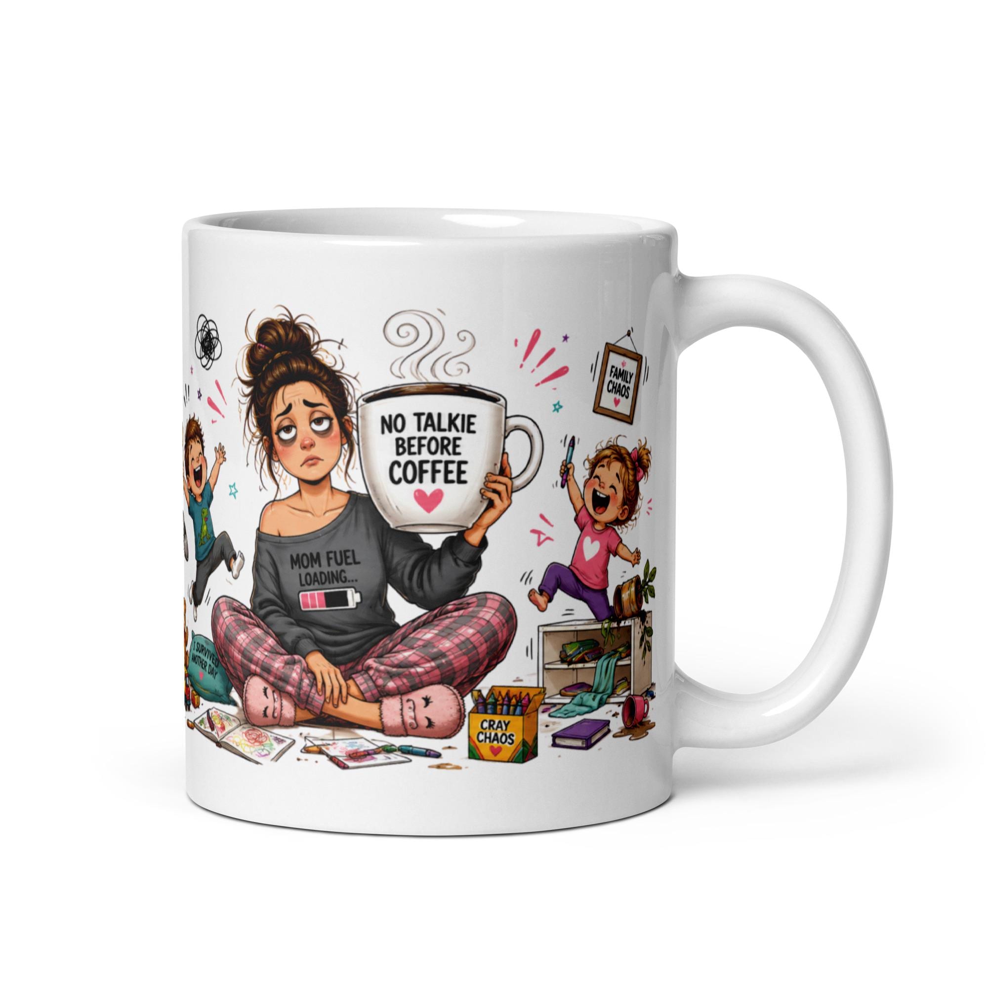 Running on Coffee and the Nerve of These Children - Funny Mom Mug product image 5, showing the mug design and product mockup.