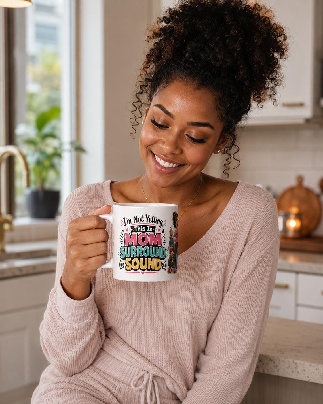 I'm Not Yelling, This Is Mom Surround Sound - Funny Mom Mug product image 4, showing the mug design and product mockup.