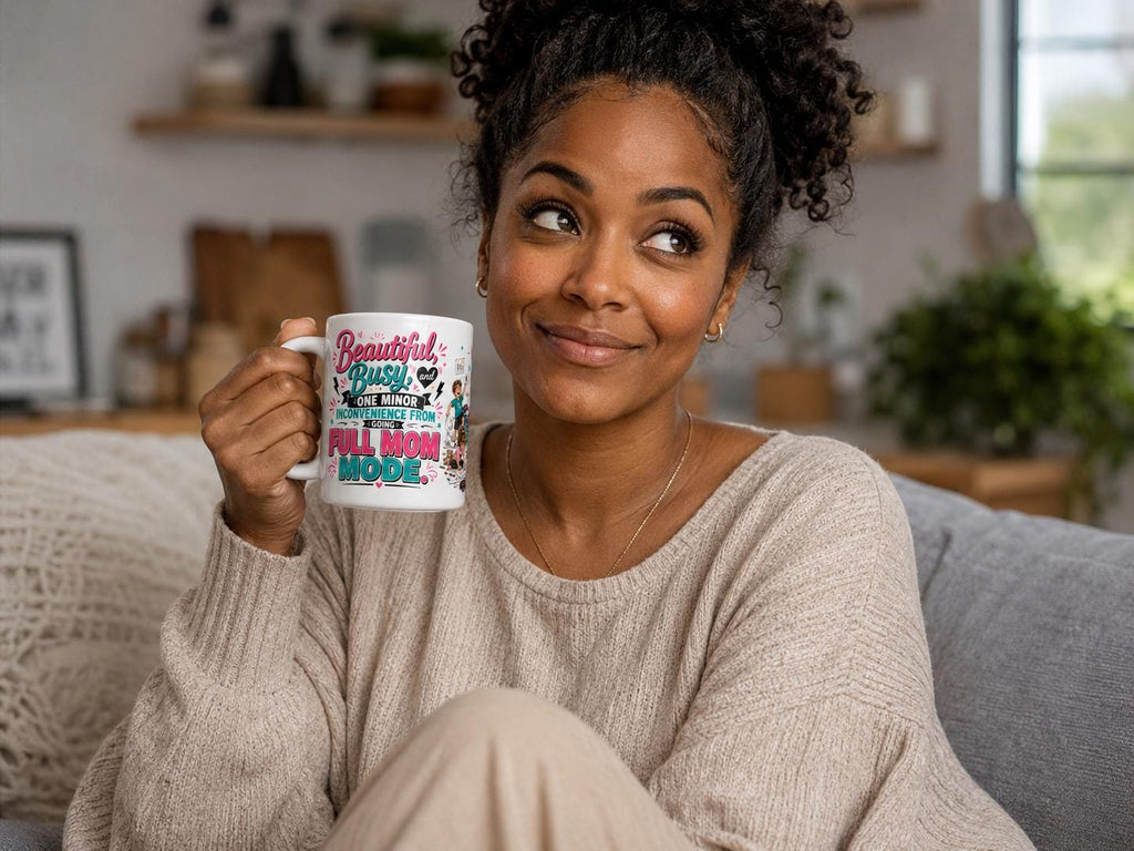 Full Mom Mode - Funny Mom Mug product image 2, showing the mug design and product mockup.
